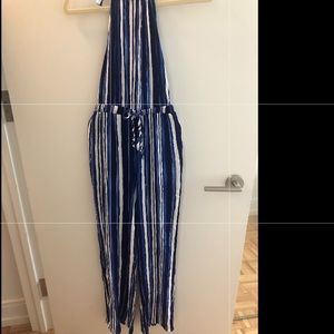 Forever 21 blue striped halter top jumper